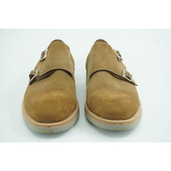Magnanni Bernina Tan Suede Double Monk Strap Slip On Loafers Size 8 Saddle shoe main image 8